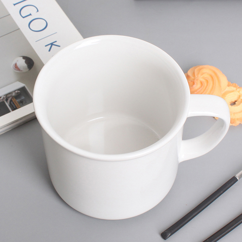 Manufacturers Directly Supply Pure White Ceramic Mug Water Cup Coffee Cup Tea Cup Simple Ceramic Cup Support Logo Printing details Picture