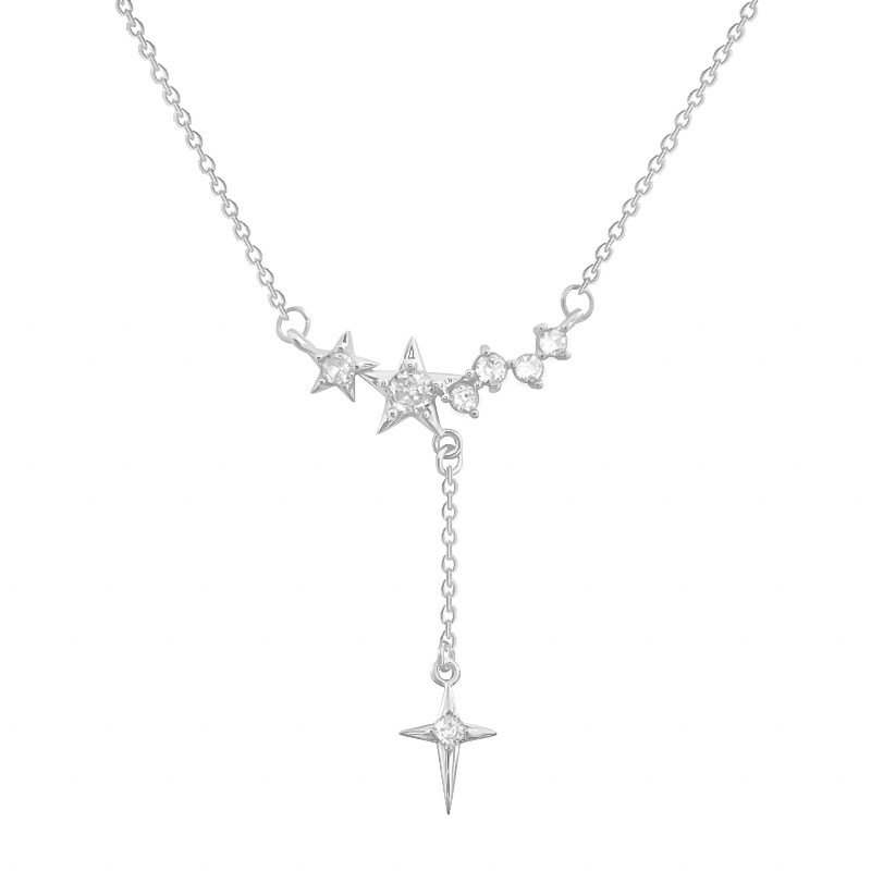 Personality Design Full Star Necklace Small Luxury Temperament Micro Inset Zircon Pendant Female Senior Sense Clavicle Chain Wholesale Item Picture