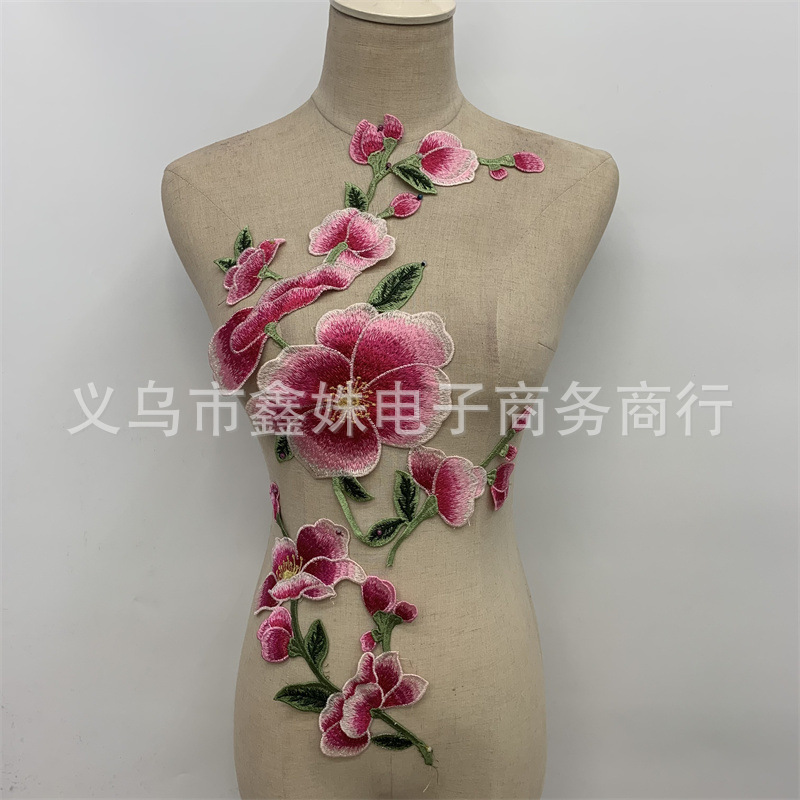 Flores rosas parches ropa bordados accesorios apliques