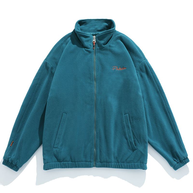 Hanlu Day Men's 2022 Autumn New Polar Fleece Coat Male Loose Couple Suit All The Fashion Brand Jacket Item Picture