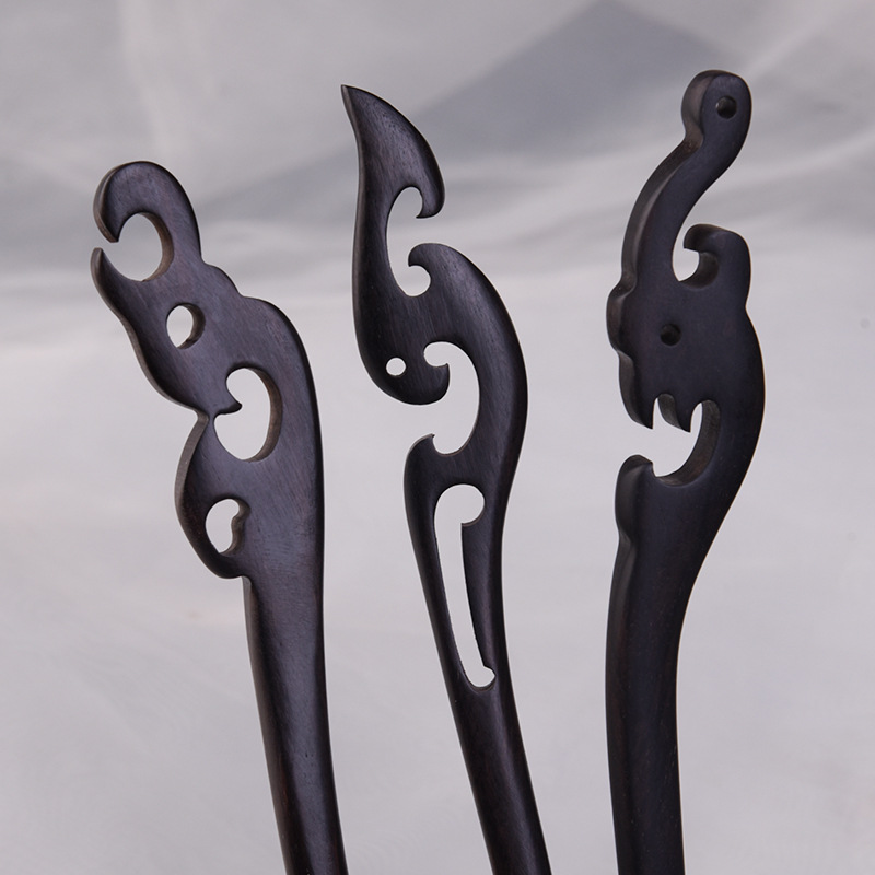 Black sandalwood hairpins, ancient-style hairpins wholesale, high-end new Chinese-style hairpins, green sandalwood wooden hairpins for women Application Scenario