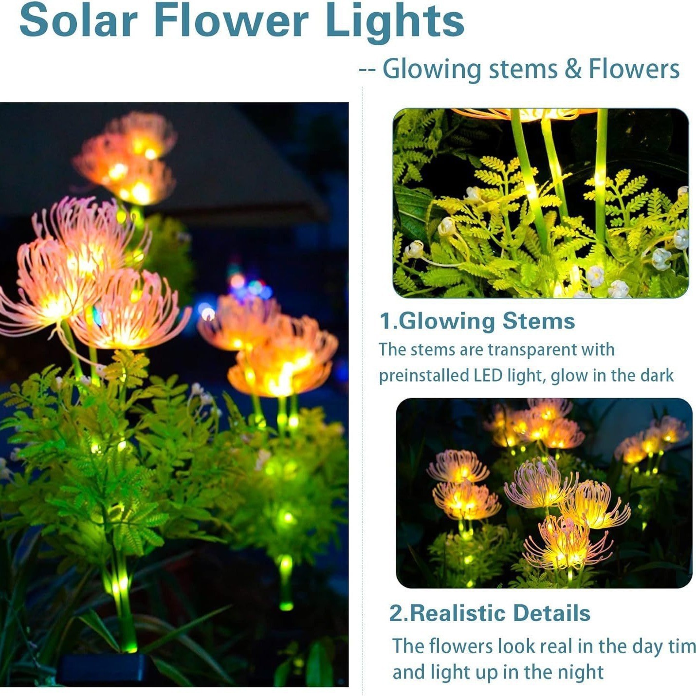 Led Solar Shore Flower Garden Lights Outdoor Decorative Landscape Lights Garden Simulation Plant Municipal Lighting Project Application Scenario