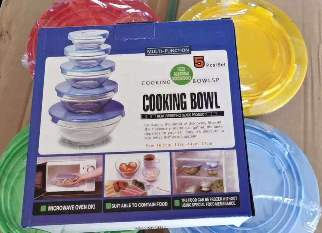 Five-piece set of household fresh-keeping bowls