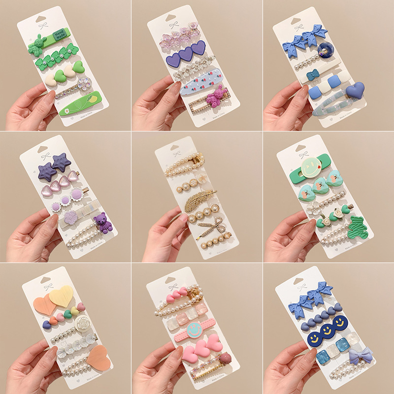 韩国珍珠发夹女水钻边夹ins网刘海红夹少女森系发卡发饰头饰夹子