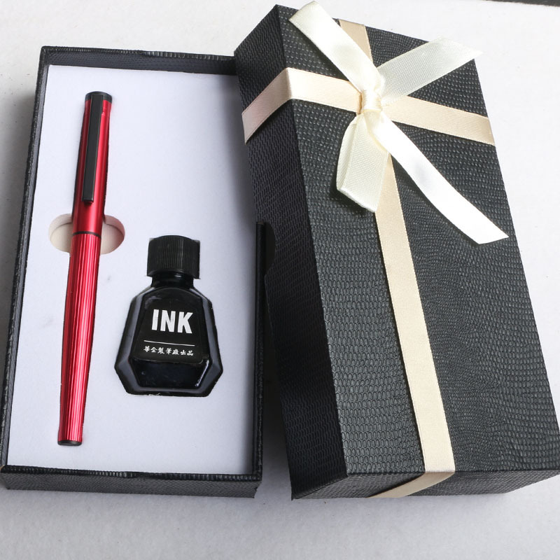 A variety of writing pens specially designed for calligraphy teachers, red with high appearance level, metal business gifts, and iridium art pens Specification image