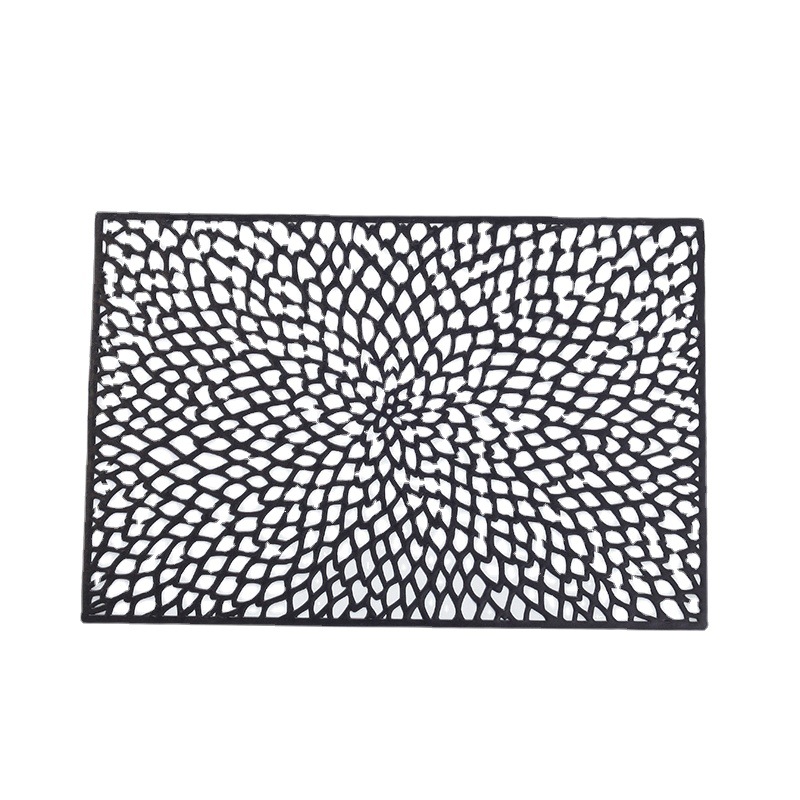 European Simple Rectangular Flower Hollow-Out Placemat Hotel Home Decoration Pvc Anti-Oil, Anti-Slip And Wear-Resistant Washable Table Mat Item Picture