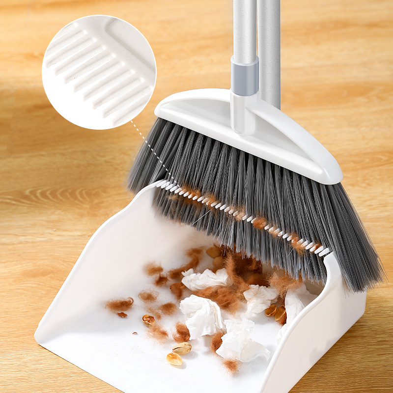Stainless Steel Broom Set Plastic Soft Hair Broom Dustpan Combination Household Lazy Mane Whisk Brush Comb Tooth Dustpan Specification drawing