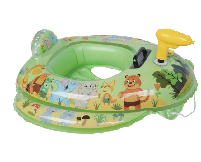 Cross-border water inflatable toy cartoon pattern water gun seat ring outdoor water parent-child interactive toy water jet boat Application Scenario