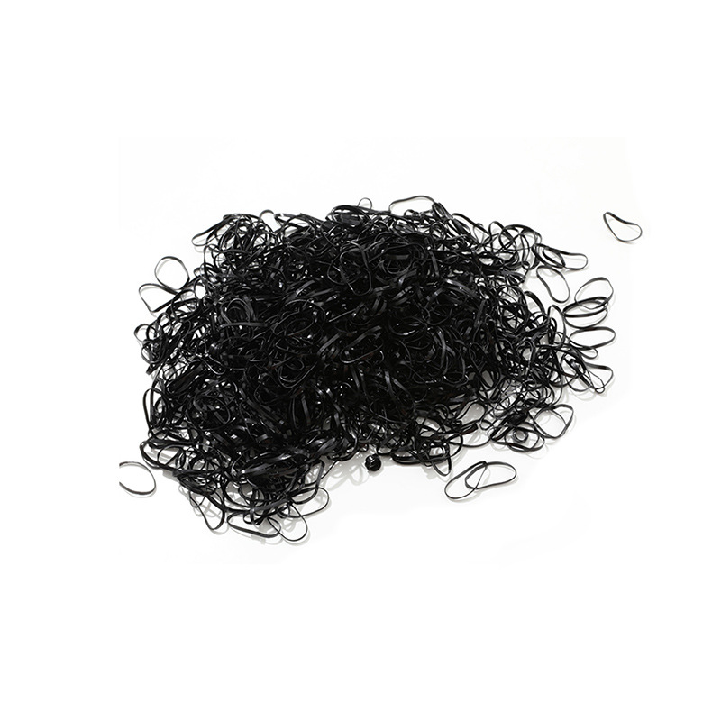 Disposable rubber band female hair tie, black thickened and thick high-elasticity hair band, no hair damage, children's small hair band headwear Item Picture