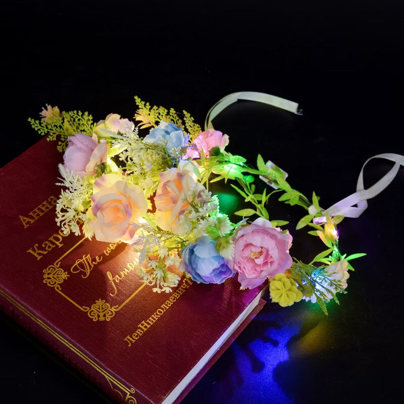 New luminous garland for children, adults, princesses, dazzling headwear, scenic area, festival, photo-taking, fairy, glittering garland headband Specification image