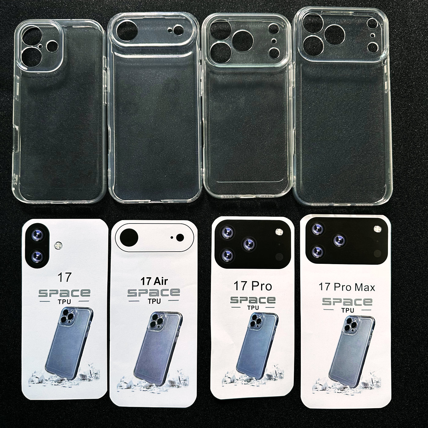 Suitable for the new iphone17 phone case 16Pro, Apple transparent hollow case, thickened silicone TPU anti-drop soft case pic 1