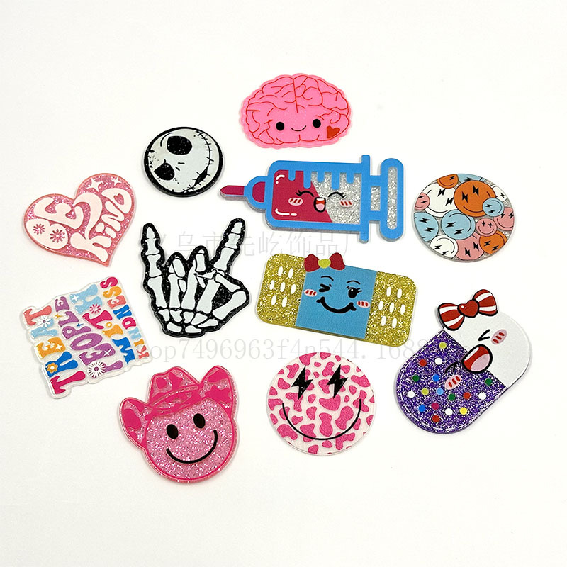 Hot Selling Acrylic Patch Cross-Border Loose Powder Cartoon Love Bag Accessories Handmade Diy Material Accessories Wholesale