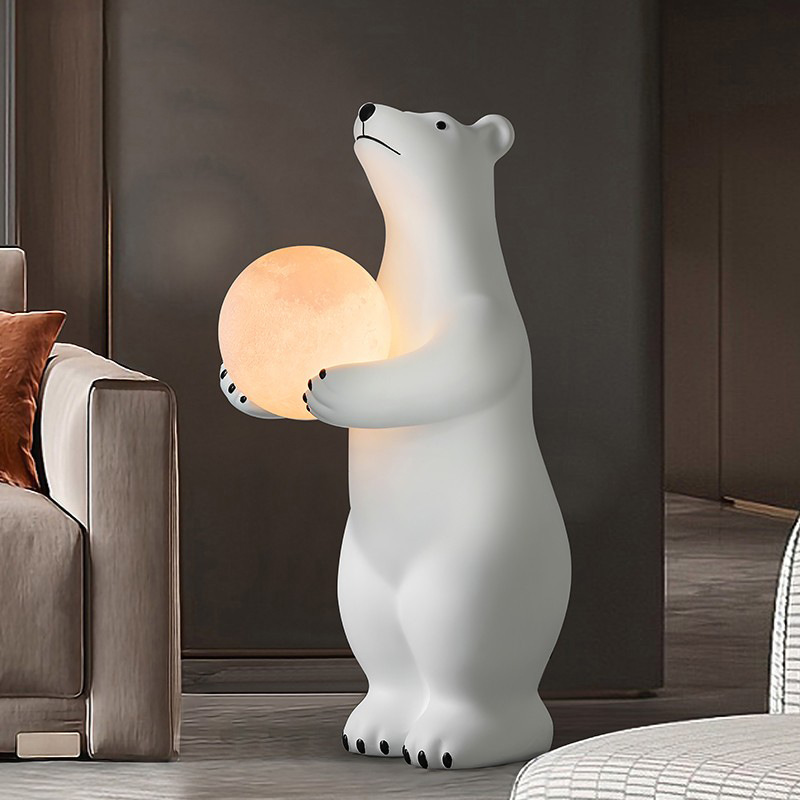 Creative Polar Bear Welcome Large Floor Decoration Decorative Light Living Room Porch Home Accessories Housewarming Opening Gift details Picture