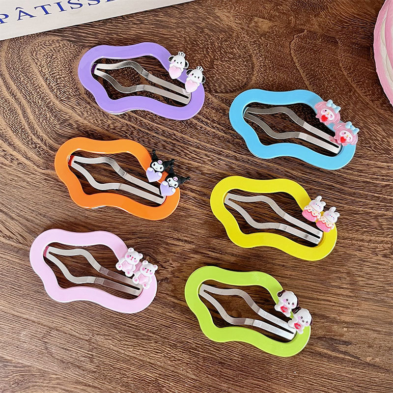 New cute candy-colored cartoon cloud hair clips, children's fashion and versatile side bangs hair clips and hair accessories Specification image