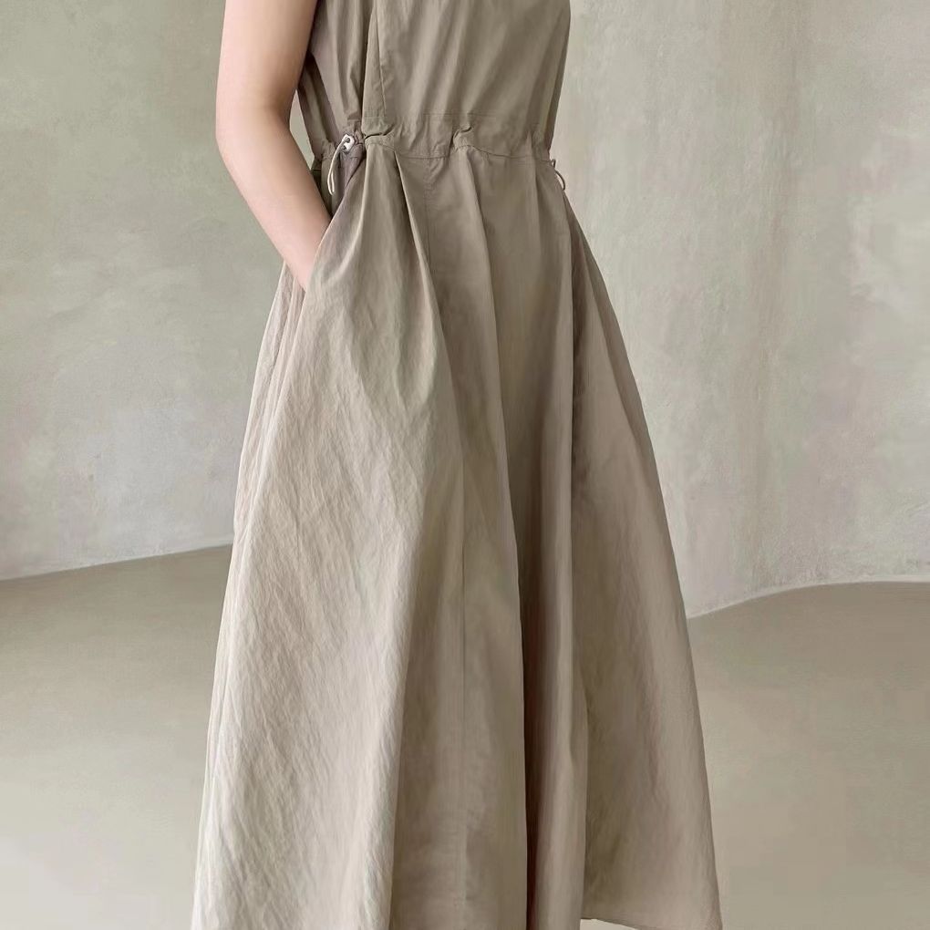 Cross-border Japanese style in-stock 2023 lapel long-sleeved top + sleeveless dress two-piece set Specification image