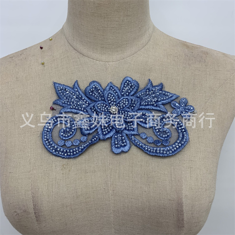 亮片刺绣立体贴花 花朵布贴缝纫浑身辅料绣珠贴胸花贴