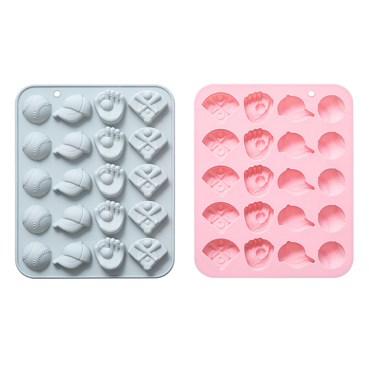 Spot 20 Baseball Team Theme Modeling Silicone Mold Ice Cube Lattice Chocolate Cake Mold Wax Bottle Sugar Mold Item Picture