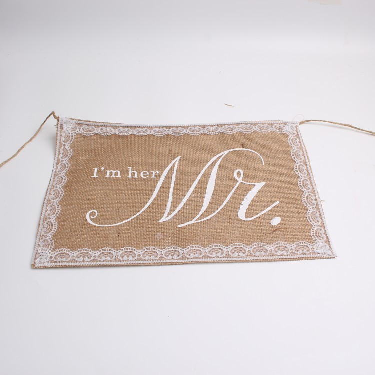 Lace chair back decoration, wedding linen chair back, gauze MR MRS Decorative linen chair back Application Scenario