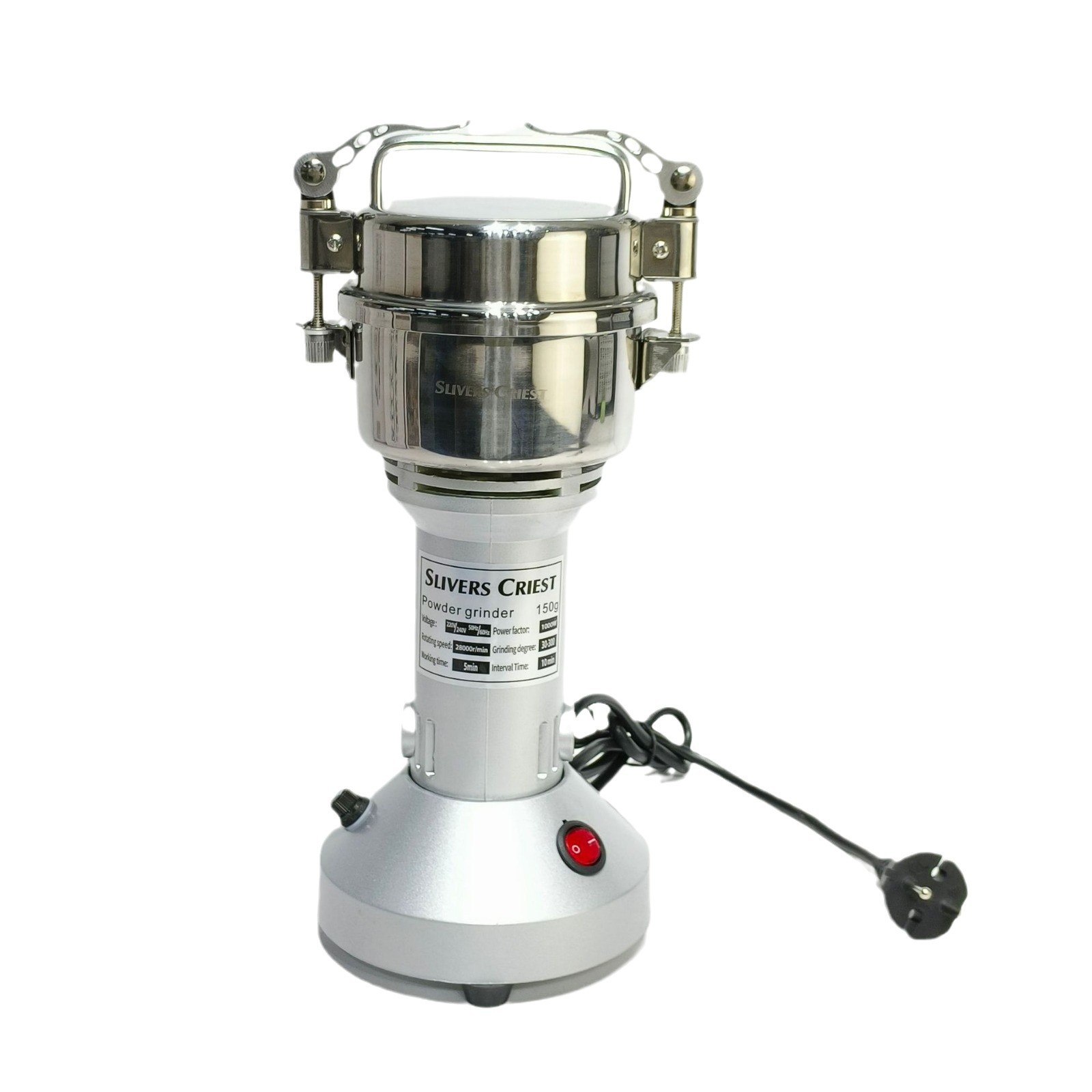 150G Foreign Trade Small Stainless Steel Grinding Mill For Household Use, Multi-Purpose For Grains, Spices And Soy Products Item Picture