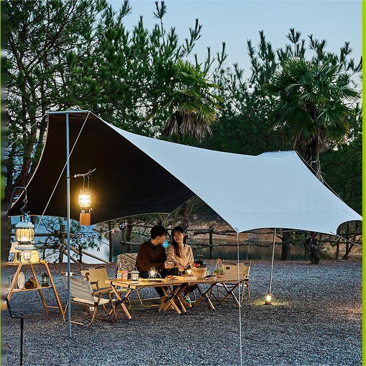 Outdoor leisure canopy tent, butterfly-shaped camping equipment, must-have for Internet celebrities, barbecue outdoor entertainment black rubber canopy