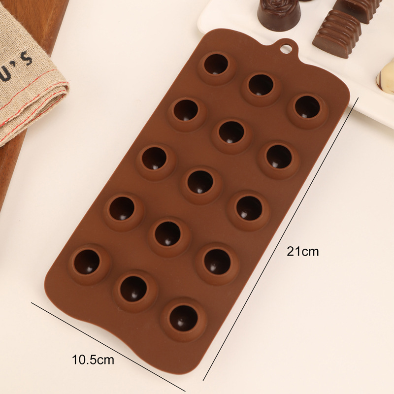 15-piece silicone chocolate mold jelly ice cube tray baking upside down DIY high-temperature resistant factory direct sales ice cube tray ice cream Specification image
