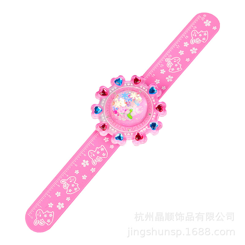 Children's Rabbit Quicksand Snap Ring Spinning Gyro Baby Bracelet Toy Bracelet Accessories Cartoon Pat Ring Wholesale Item Picture