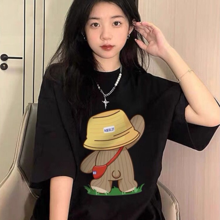 We are shipping the new 230g round-neck printed loose pure cotton short-sleeved T-shirt for summer 2024. It is a versatile and comfortable base layer for women Specification image