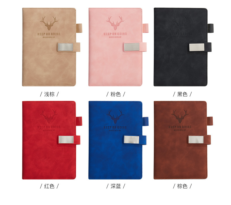 Business Office Gift Box A5 Buckle Leather Notebook Can Print Company Microlabel Notepad Student Stationery Wholesale Item Picture
