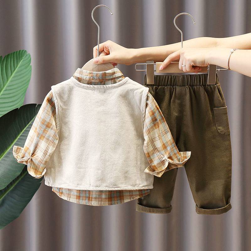 Autumn Children's Set, Boys' autumn Set, new Spring and autumn children's denim vest, cool three-piece set for infants and toddlers Application Scenario