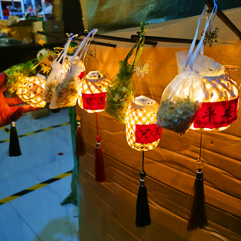 竹编兔子小灯/竹编小灯笼/手提灯笼/小灯笼/中秋灯笼/桂花/竹编小船产品图