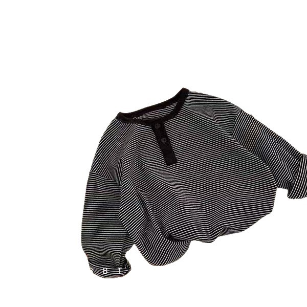 Children's long-sleeved T-shirt, new Korean classic long-sleeved striped girls' base layer, autumn and winter top, children's clothing Item Picture