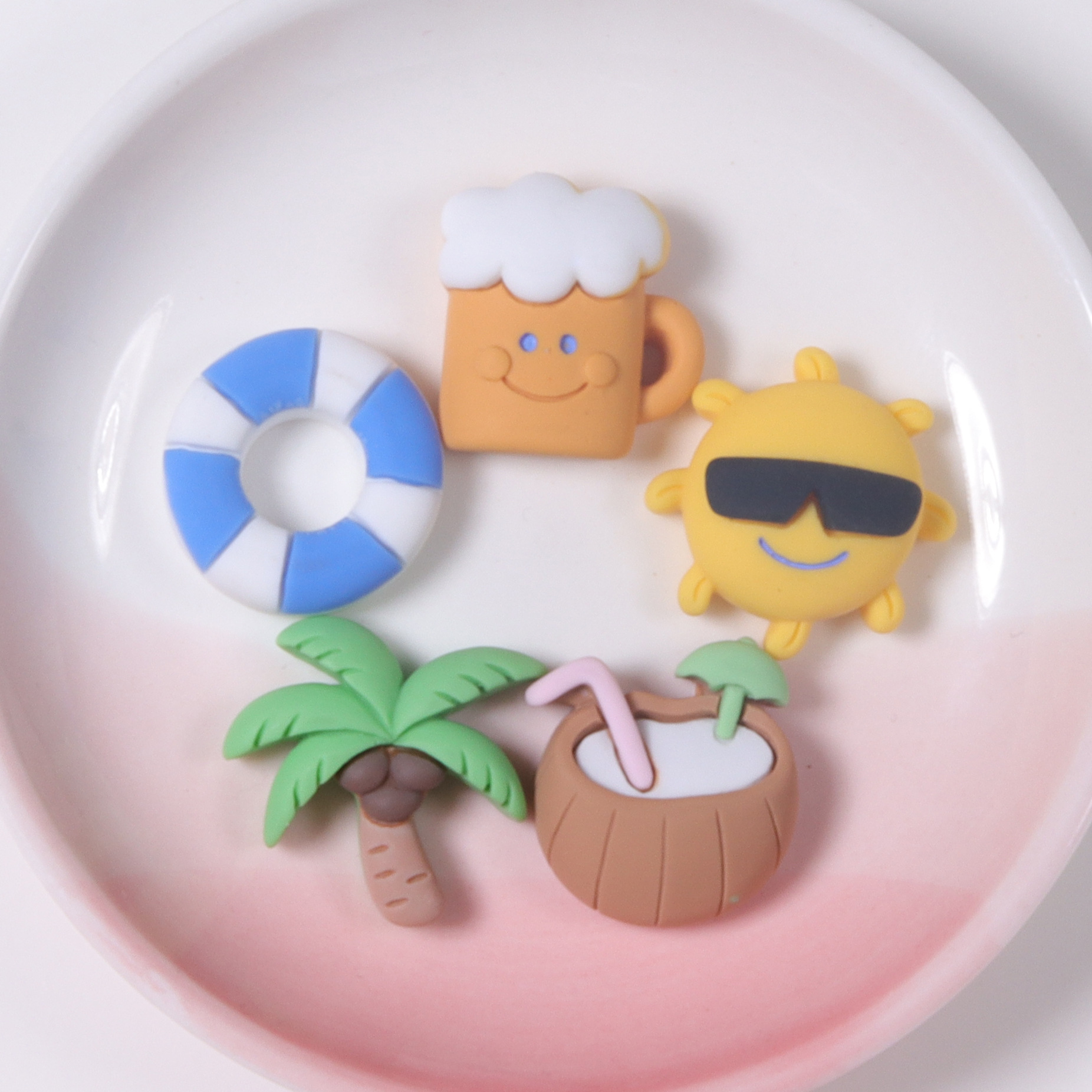 夏季沙滩贴片  树脂饰品配件  diy奶油手机壳 收纳盒相框发夹装饰