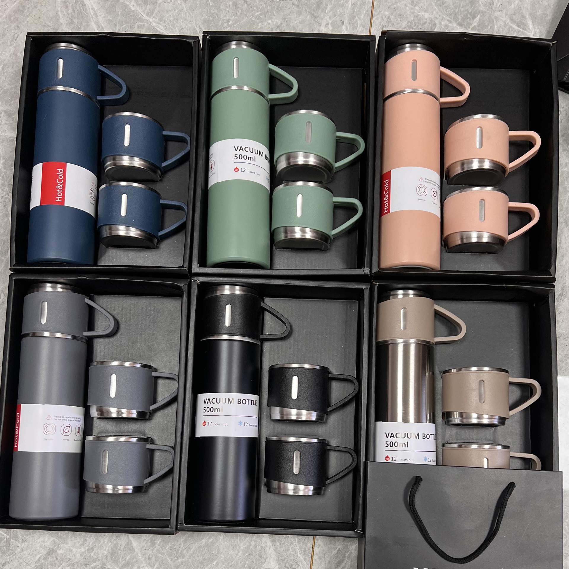 New 304 Stainless Steel Thermos Cup High-Grade Business Gift Cup Set Large Capacity Car Outdoor Portable Water Cup