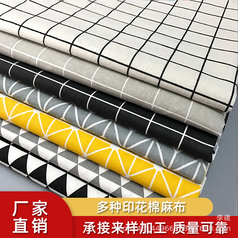 Manufacturers supply linen printed Nordic style tablecloth cushion apron storage bag can do PE film full figure