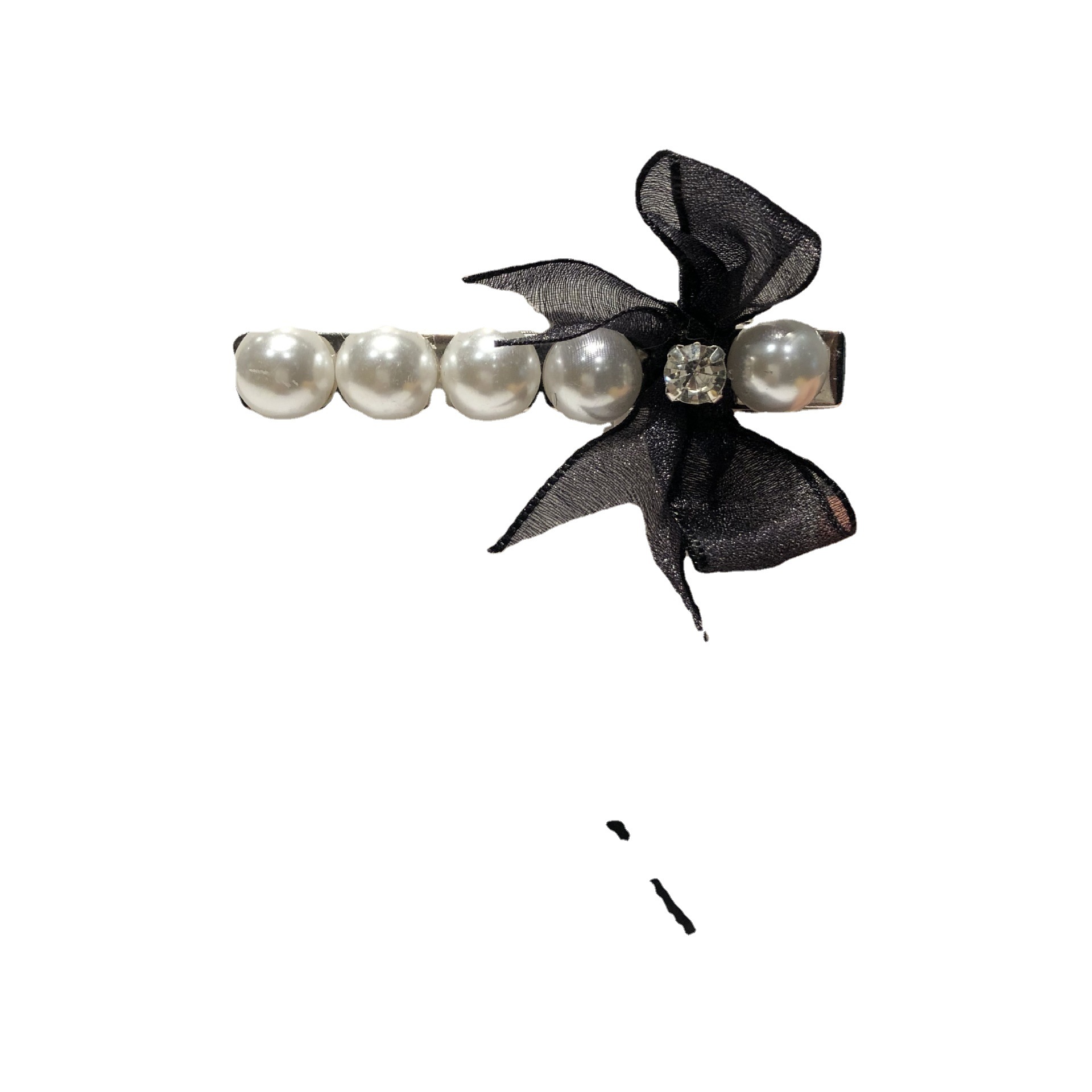 Japanese-style mesh pearl bow hair tie hair clips, sweet and versatile hair bands, soft girl hair accessories, headwear clips, duckbill clips Item Picture