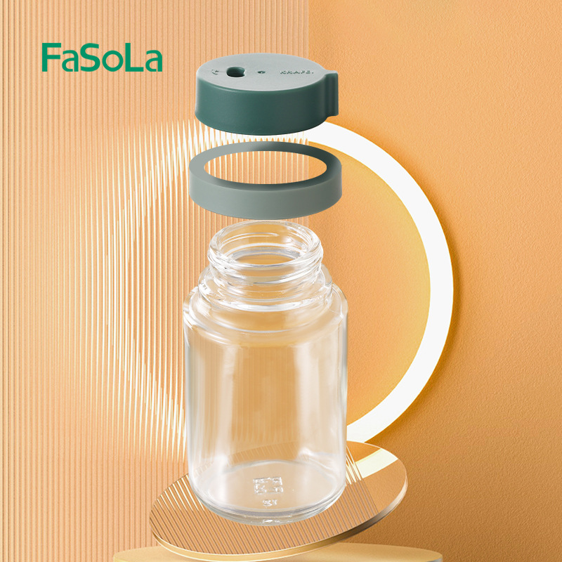 FaSoLa家用大容量玻璃旋转式调味瓶厨房胡椒粉烧烤调料防尘调料瓶详情图4