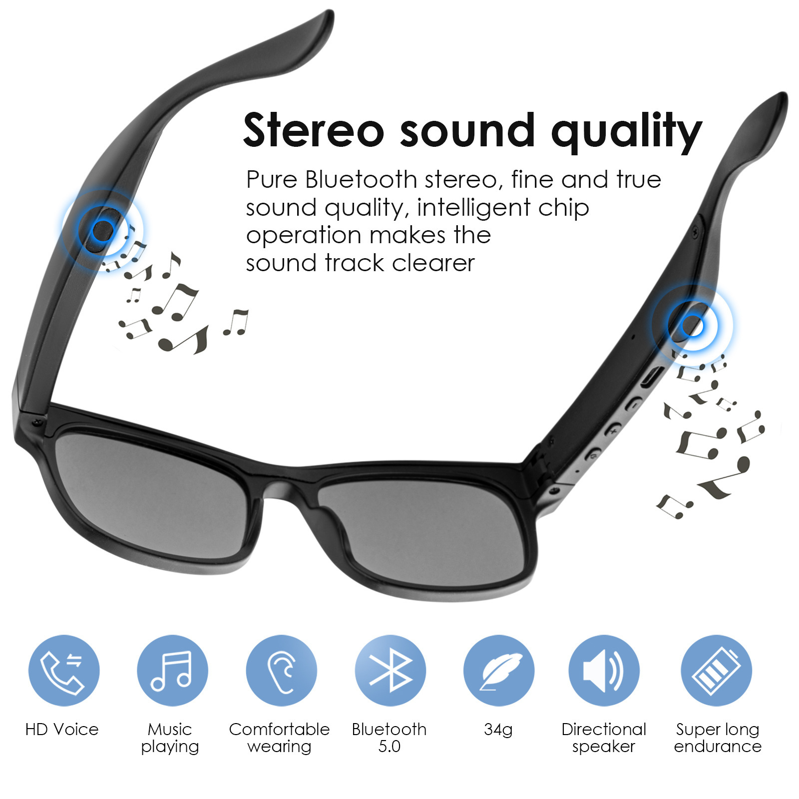 A12 Pro Smart Bluetooth Glasses Sports Portable Wireless Bluetooth Headphones Polarized Music Sunglasses Headphones Application Scenario