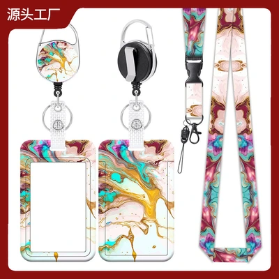 Staff Badge Badge Uv Work Badge Set With Lanyard Collar Telescopic Buckle Bus Card Set Brand Rice Card
