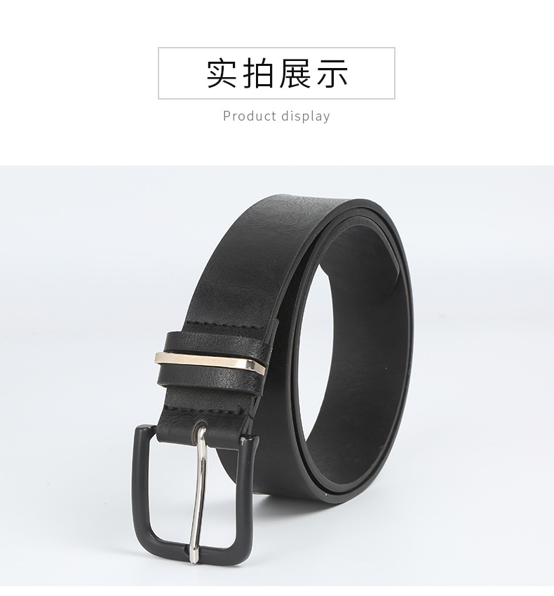 男士时尚仿皮腰带针扣经典金属环扣一件代发直接厂家个性束腰潮详情8