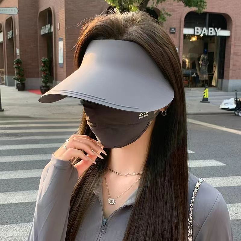 The New Summer Upgrade Has No Trace Sunblock Hat Women's Outdoor Sports Empty Top Visor Hat Against Uv Sun Empty Top Hat Specification drawing