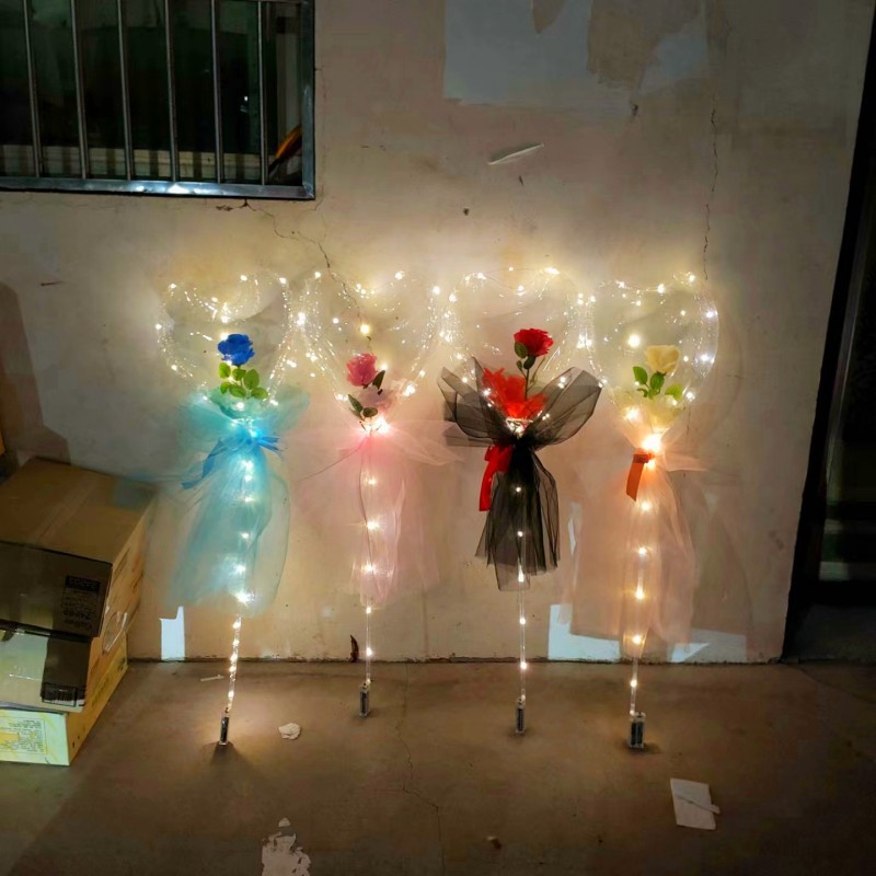 "Popball Love Giveaway Tutorial, popular glowing balloons, bouquets, roses, 520 Valentine's Day Ground promotion, street stall wholesale. details Picture