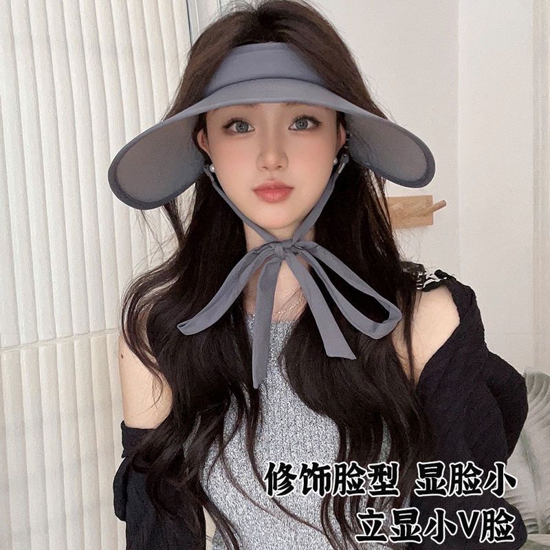 夏天帽子女防晒帽大檐空顶遮阳帽新款遮脸大帽檐帽子时尚跨境外贸