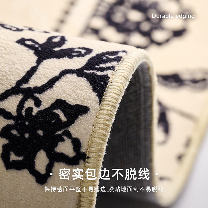 French secret garden waterproof and stain-resistant carpet, living room and bedroom coffee table carpet, light luxury and high-end style, Chinese-style bedside carpet Application Scenario