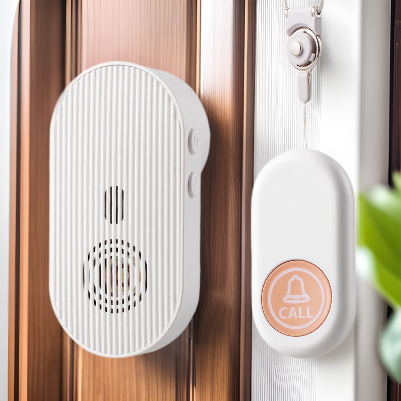 Nuevo timbre de puerta inalámbrico 433 hogar ultra larga distancia impermeable un botón llamada de campana para pacientes ancianos llamada details Picture