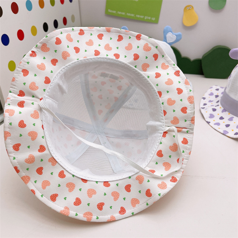 Children's Fisherman Hat Children's Hat Summer Cartoon Embroidered Baby Net Hat Breathable Eye Shade Children's Beach Hat Summer Baby Hat details Picture
