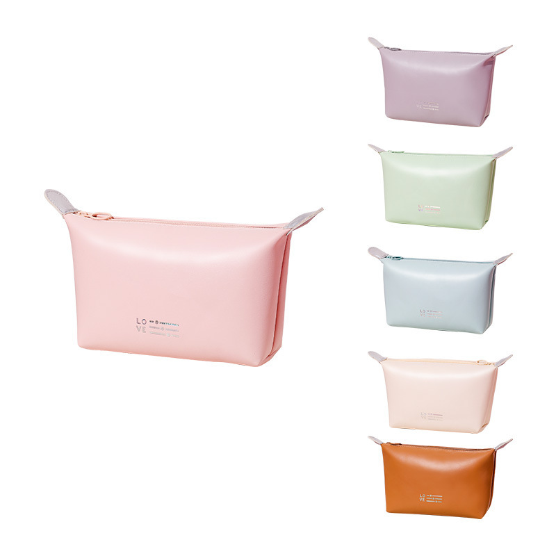 Fashionable double-layer PU makeup bag, large-capacity travel toiletry bag, cosmetics storage bag, waterproof internet-famous makeup bag, batch Application Scenario