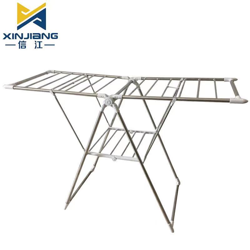 工厂批发外贸户外翼型折叠晾衣架不锈钢塑胶多功能衣架来样