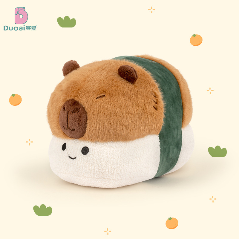 Genuine Capibala Cute Sushi Fries Capybara Plush Toy Doll Soft Throw Pillow Birthday Gift Application Scenario