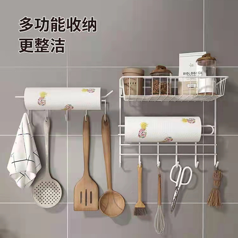 Kitchen Storage Shelf Plastic Wrap Storage Shelf Refrigerator Magnet Storage Shelf Creative Wall Hangers details Picture