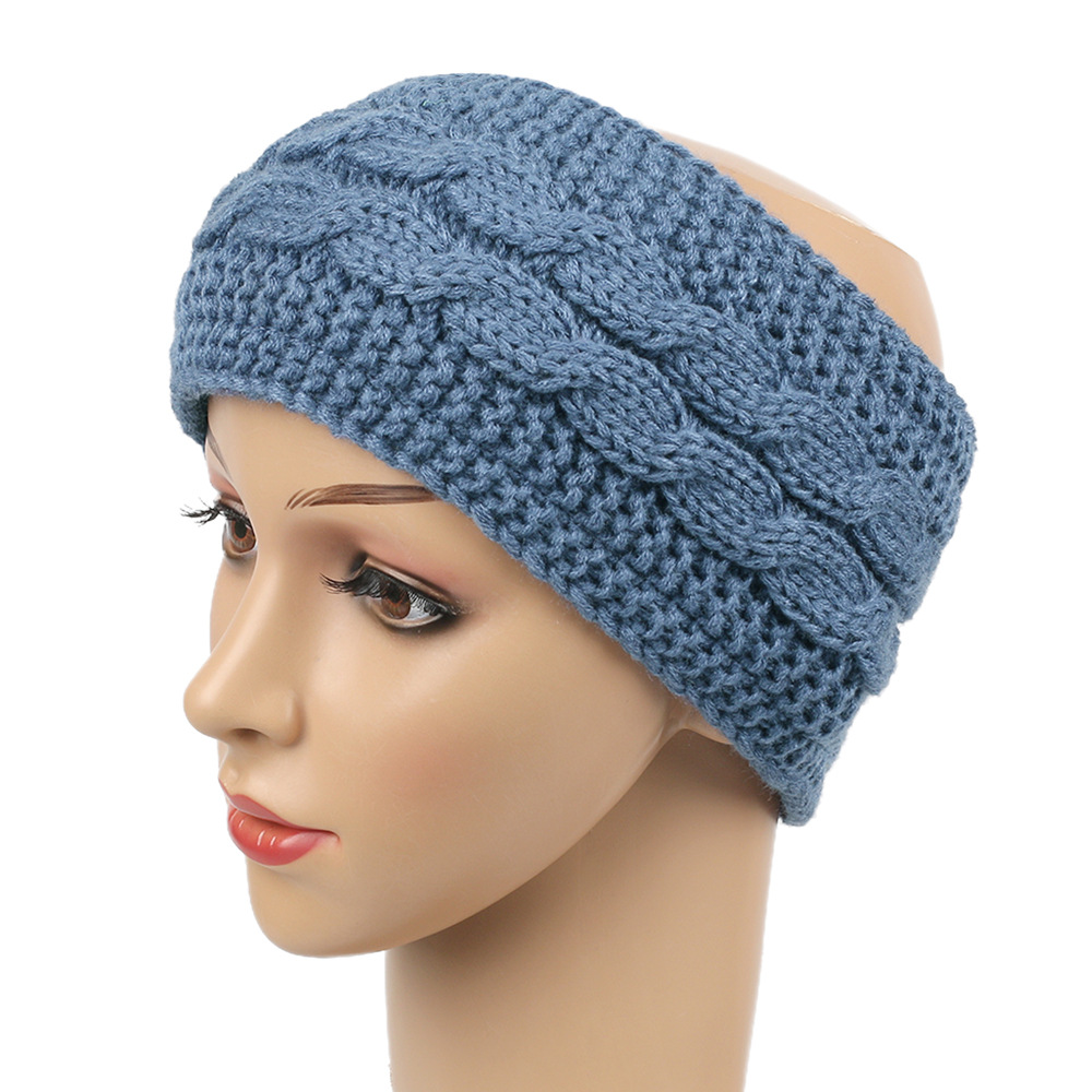 New winter fleece hair accessories, cross-border autumn and winter woolen knitted hair bands, European and American warm sports headbands, ear protecters pic 18